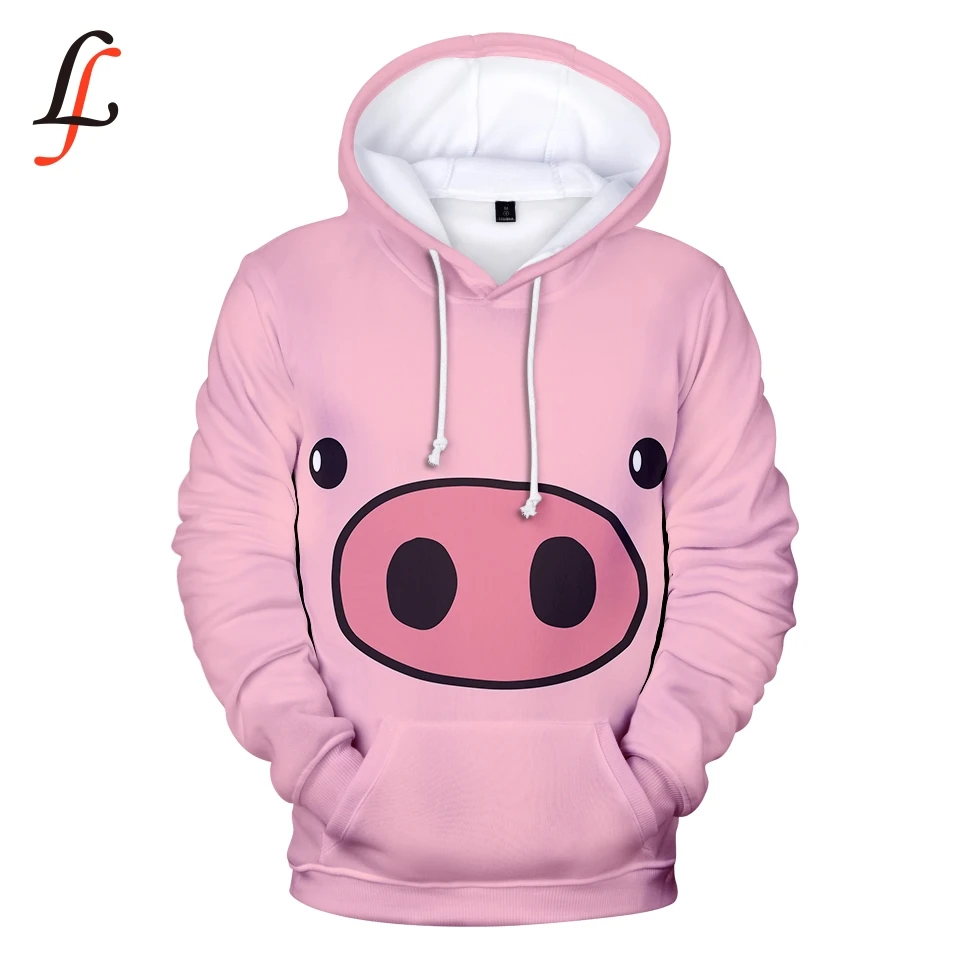 Kpop толстовка с капюшоном HAPPY Pig 3D принт женский и мужской уличный сверхразмерный
