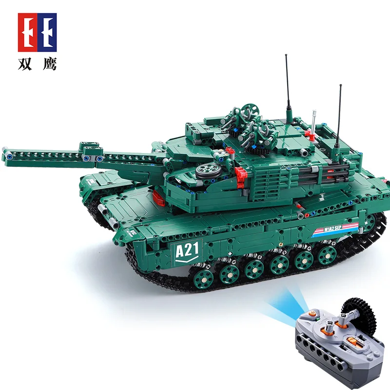 1498 шт Technic RC M1A2 танковый двигатель с функцией питания MOC строительные блоки кирпичи военные войны DIY техник игрушки для детей