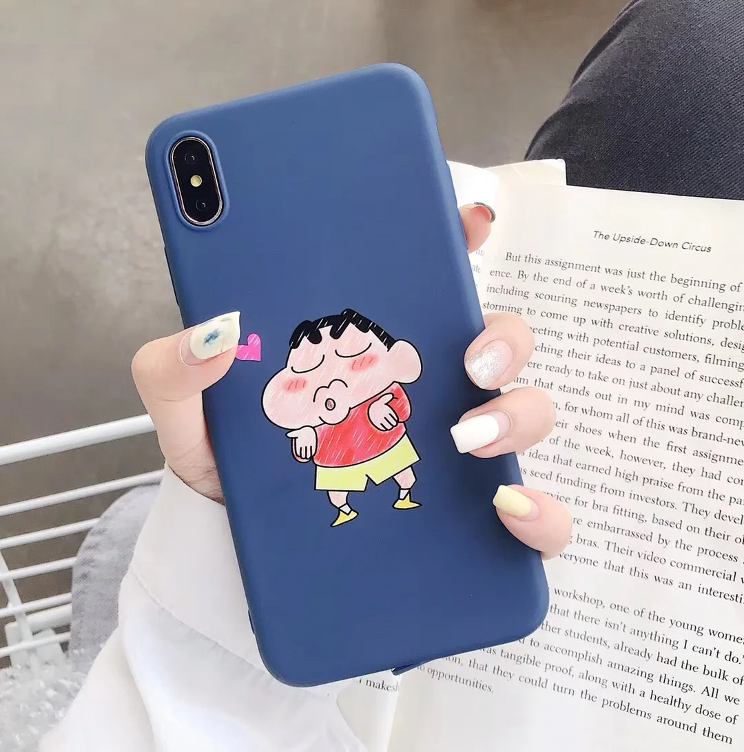 Чехол для телефона с рисунком милого поцелуя Crayon Shin-chan Sister iphone Xs MAX XR X 6 6s 7 8 plus