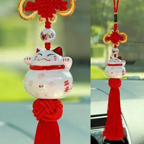 

1pc Car pendant ornaments Money cat ceramic Automobile accessories