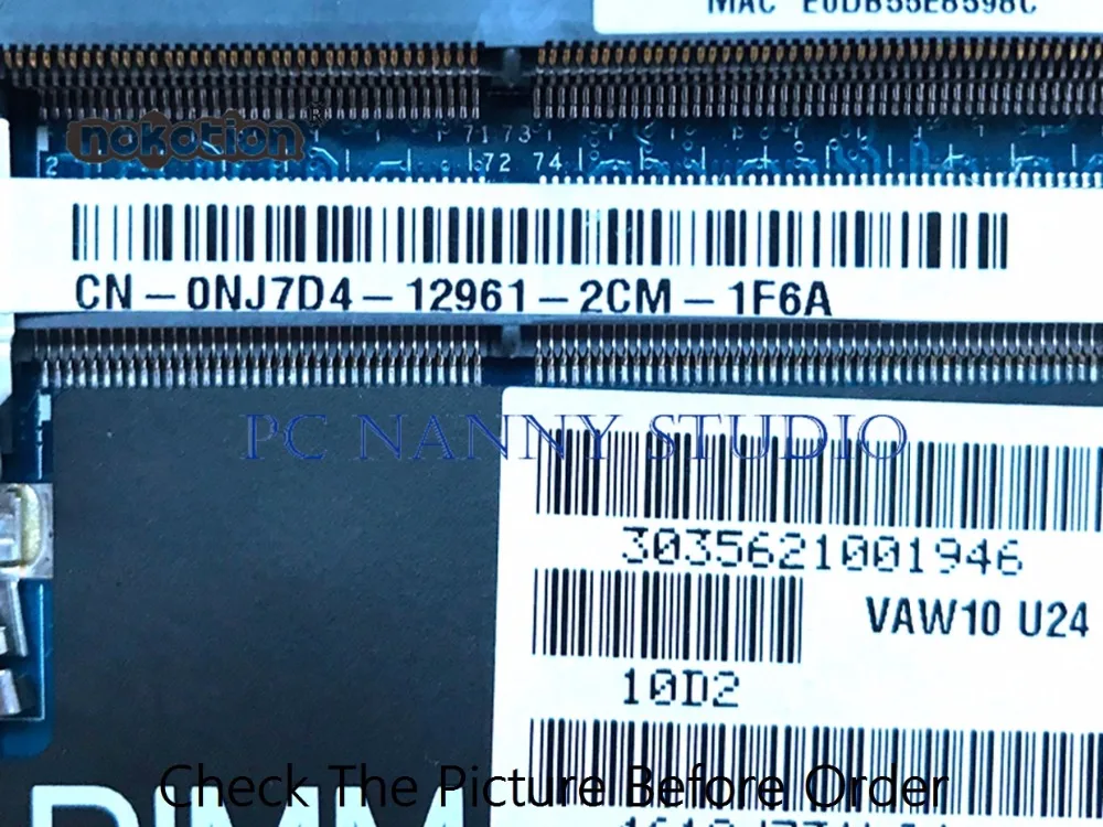 Материнская плата для ноутбука Inspiron 17 3721 3 0NJ7D4 NJ7D4 VAW11 LA-9102P 2117U DDR3 Протестирована |