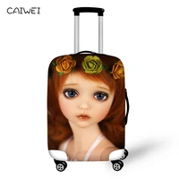 elastic travel trolley cover for 18 30 inch luggage thickened beautiful girl pattern suitcase covers fit your suitcase protectiv