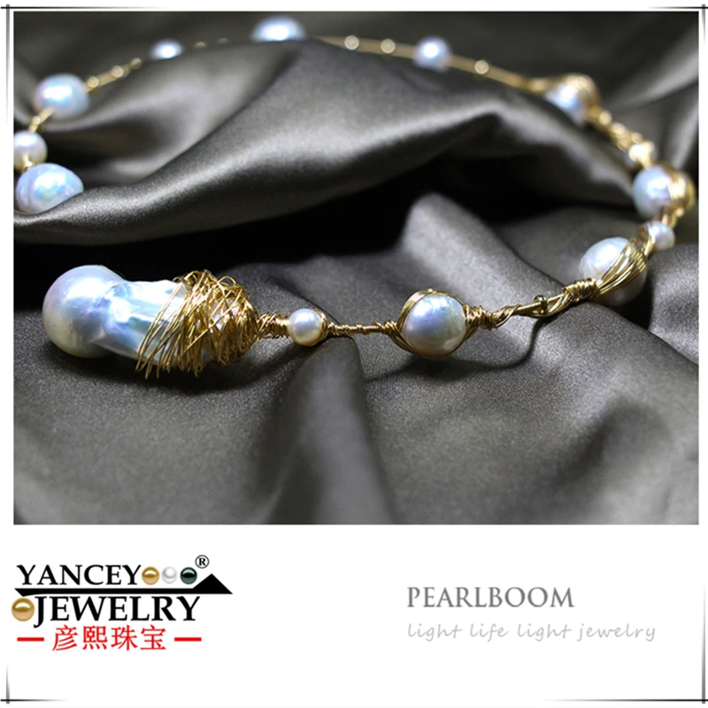 Женское жемчужное ожерелье с натуральным барочным жемчугом Изящные Ювелирные