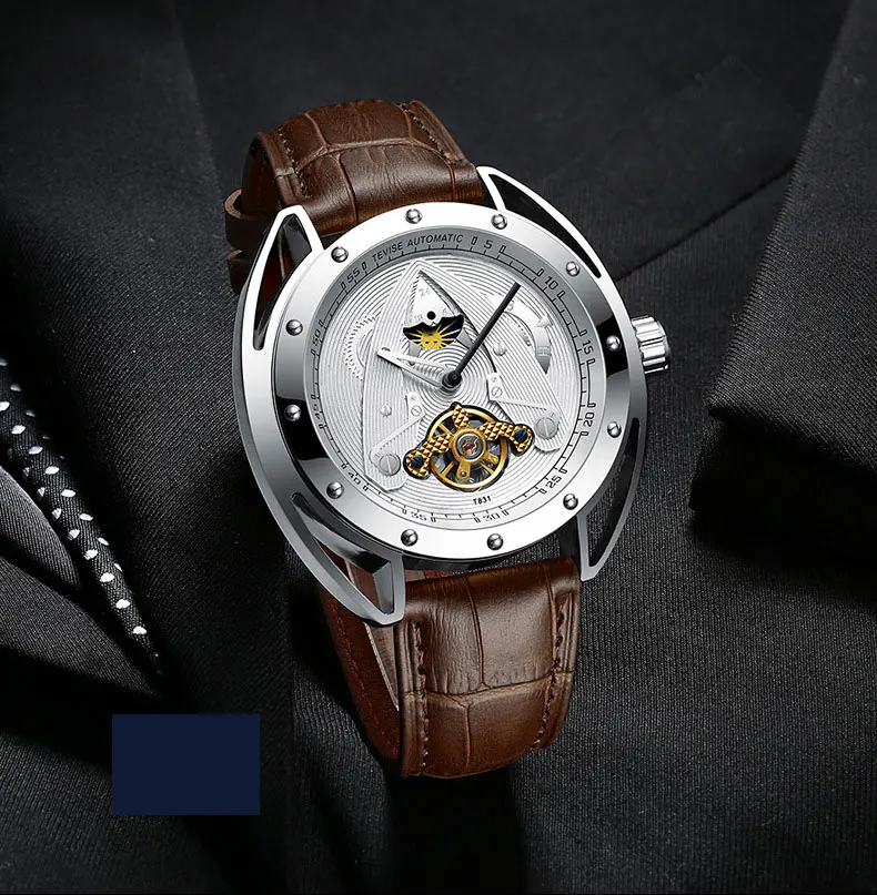 Tevise, Мужские автоматические механические часы, водонепроницаемые, Tourbillon, спортивные, с автоматическим заводом, Лидирующий бренд, мужские наручные часы, Relogio Masculino