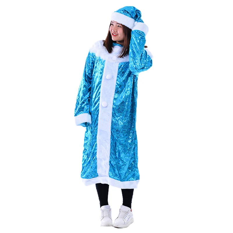 Blue A Женские маскарадные костюмы Снегурочка на Рождество и год, рождественские вечерние платья для девочек, Рождественский костюм Санта-Клауса - Цвет: Blue A