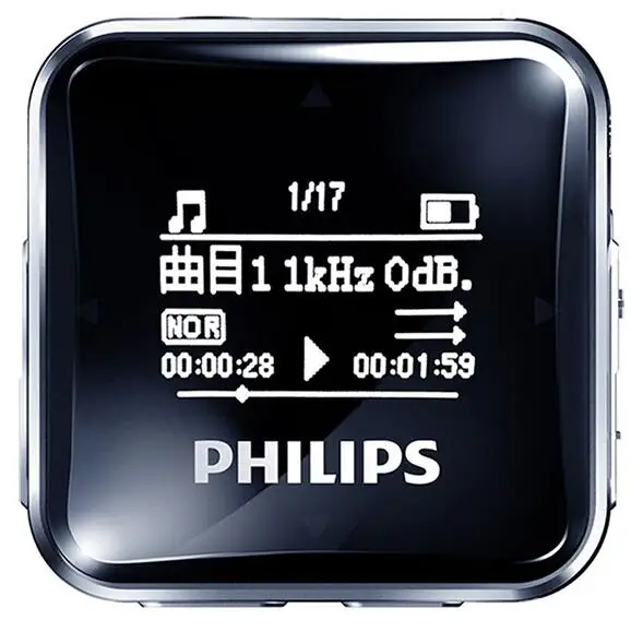 Черный Новейший MP3-плеер PHILIPS SA2208, спортивный мини-плеер для студентов, запись FM, walkman SA2208 - Цвет: Черный