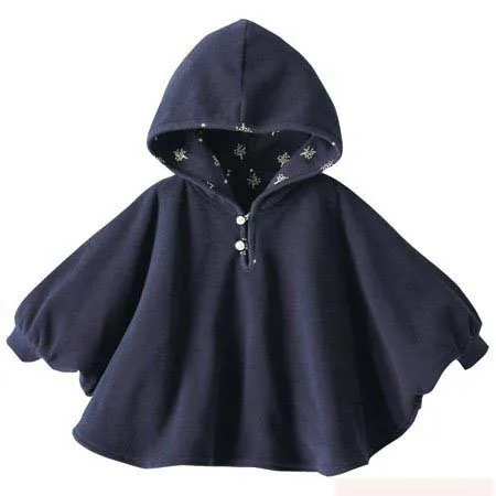 Синий Пальто для малышей; Одежда для девочек; флисовые джемперы с капюшоном; мантия; Детское Пончо; 1 шт./лот; накидка - Цвет: Синий