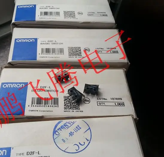 5 шт. микропереключатель Omron D2F-L 3Pin мышь кнопка нажатие ручка 3A PCB крепежная Петля