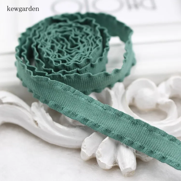 Kewgarden 5 мм лепестковый край повязка на голову, атласные ленты, ручная работа, повязка на голову, лента DIY Riband, аксессуары для одежды, 10 м/лот - Цвет: Светло-зеленый