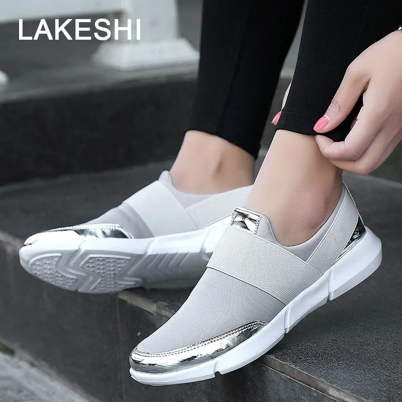 LAKESHI/женские легкие лоферы на плоской подошве женская обувь из дышащего