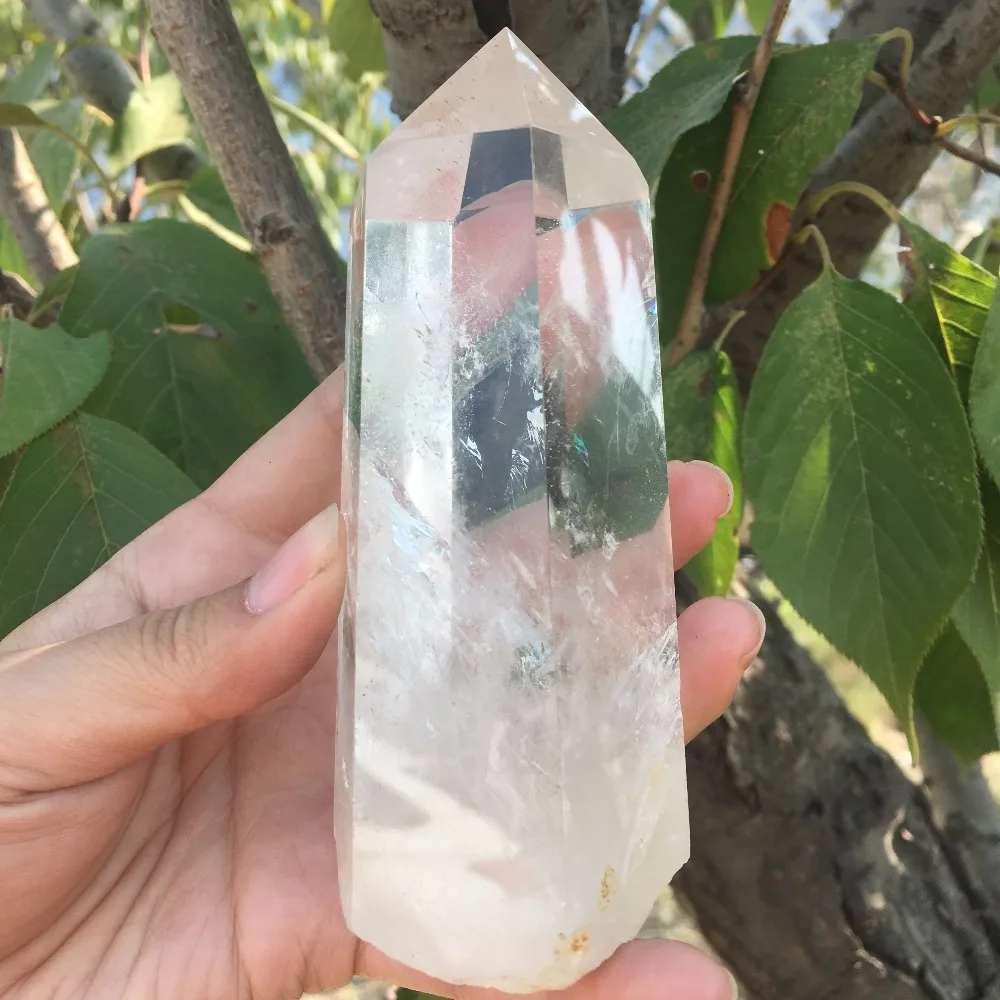280 г Большой прозрачный Lemurian семена кварца натуральный точечный кластер из