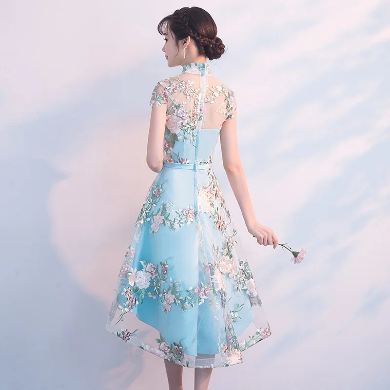 Традиционное китайское платье с вышивкой Qipao женские вечерние платья винтажное