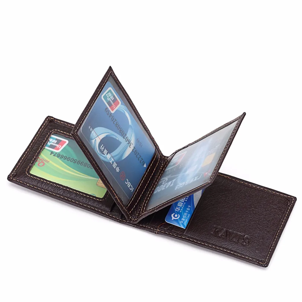 KAVIS 15 отделений натуральная кожа для женщин и мужчин держатель ID карт кошелек