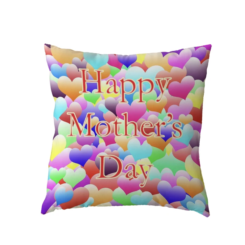 Украшение на день матери белая наволочка для подушки I love you Mommy полиэстер