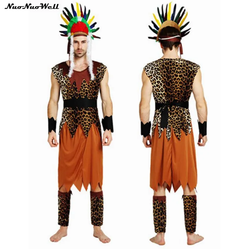 Бесплатная доставка Хэллоуин взрослые мужчины дикари индейцы одежда для косплея