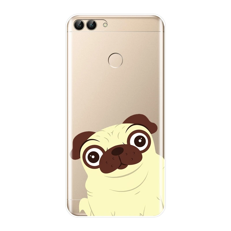 No.8 Задняя крышка для huawei P20 Lite Pro P9 P10 Plus P Smart P8 P9 Lite Mini Мопс Французский бульдог щенок Мягкий силиконовый чехол для телефона - Цвет: No.8