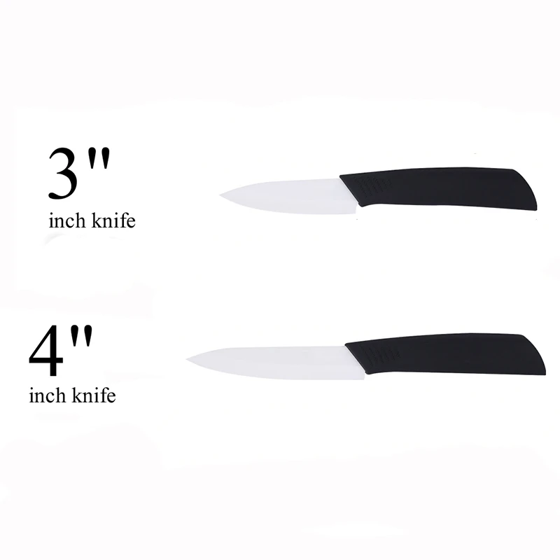 3inch and 4inch Набор кухонных ножей Керамические 3 4 5 6 дюймов циркониевые белые лезвия для очистки овощей и фруктов Керамические ножи инструменты для приготовления пищи - Цвет: 3inch and 4inch