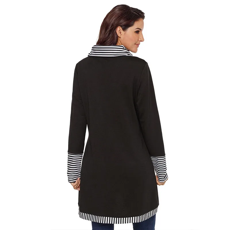 SUNNOW пуловер женский свитер Осенняя Женская Полосатая Лоскутная Повседневная