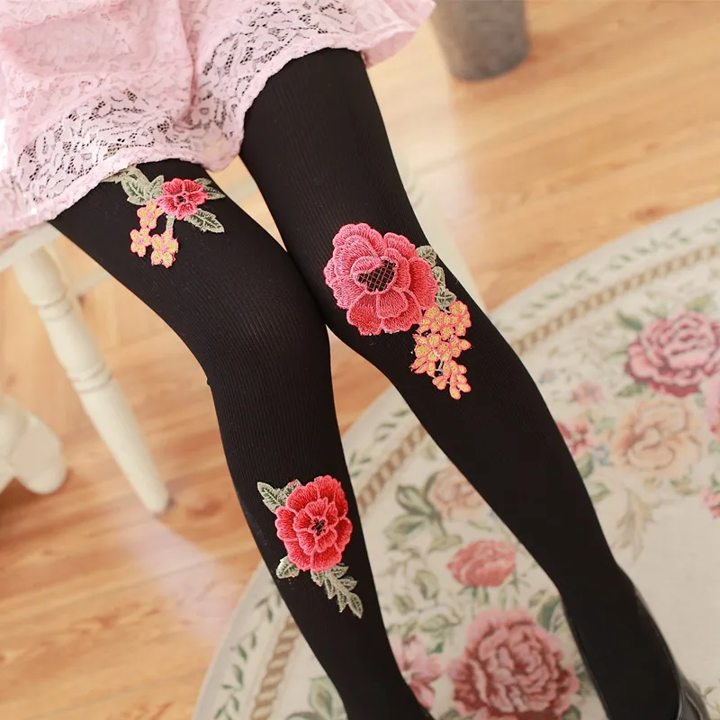 Весенне осенние розовые разноцветные колготки с шелковым принтом 120D бархатные