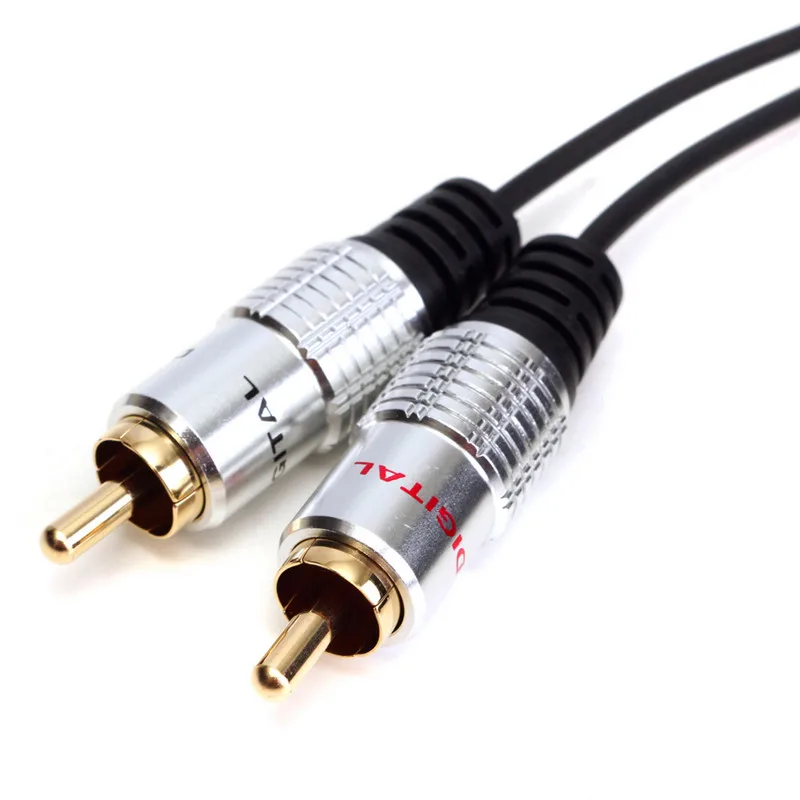 LEORY позолоченный стерео аудио кабель OFC Twin 2 RCA папа Мужской Аудио свинцовая