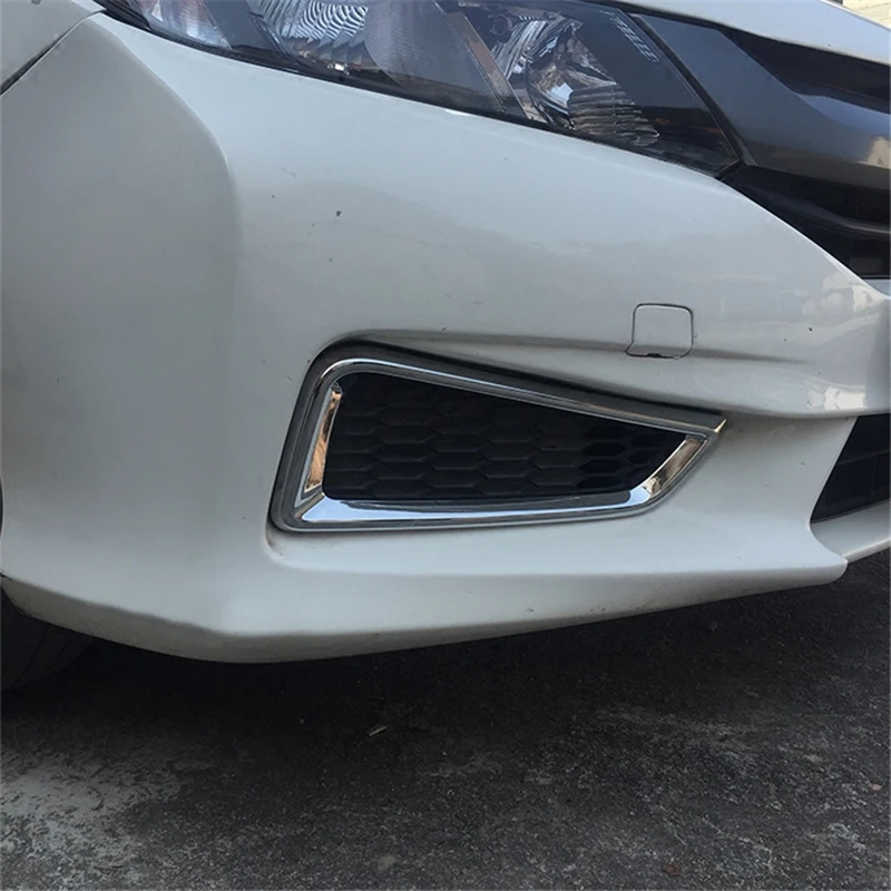 

For Honda CITY 2015 2016 2017 ABS chrome front head fog lamp light frame accessories sticker trim car auto sedan cover styling