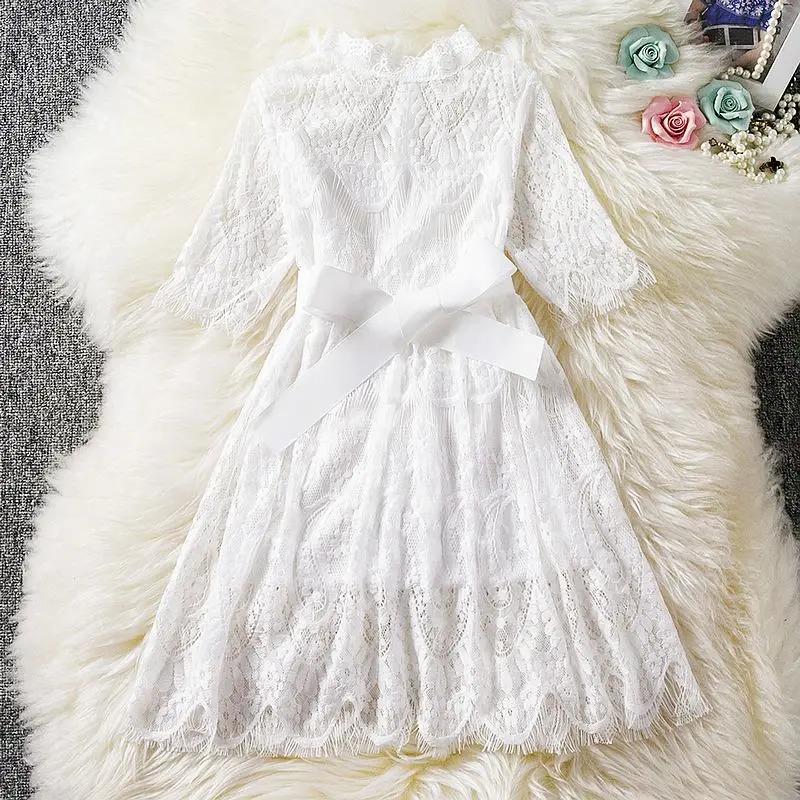 92 Кружевное платье-пачка принцессы с бантом; Robe Fille; Детские вечерние платья для девочек; детская одежда с цветочным рисунком; платье для маленьких девочек; От 2 до 7 лет - Цвет: 92