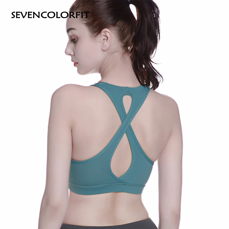 Sevencolorfit спортивный бюстгальтер прочный анти-провисания ударопрочное покрытие мягкий пуш ап женский йога фитнес-Спорт Топ-бра