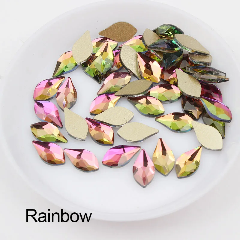 Rainbow 30 шт./партия, 3D дизайн ногтей, стразы, Сияющие, смешанные цвета, стекло в форме груши, камень, ожерелье с каплевидными кристаллами украшение для ногтей, инструмент, аксессуар для ногтей - Цвет: Rainbow