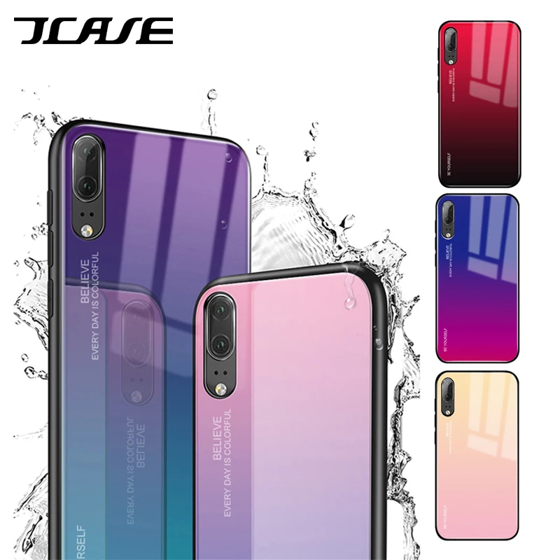 Gradient Tempered Glass Phone Case For Huawei Honor 8X Mate 20 Pro 10 P20 Lite P Smart Plus Nova 3i 3 4 P30 Cover Housing |