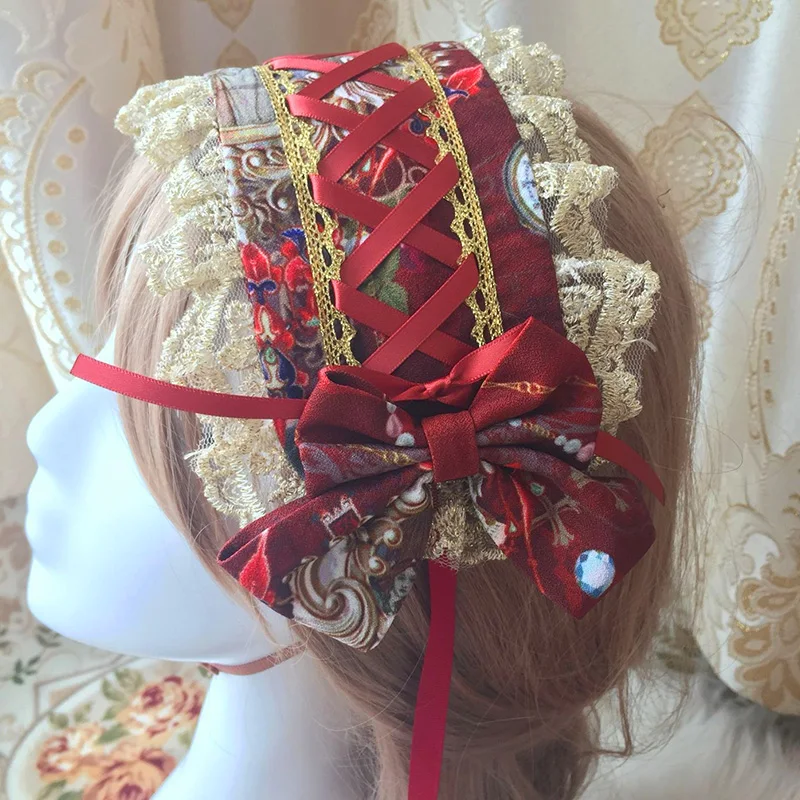 Великолепная Кружевная повязка на голову с принтом Королевство небес в стиле