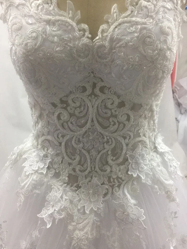 Linyixun Vestido de noiva принцесса роскошное кружевное свадебное платье с открытой спиной