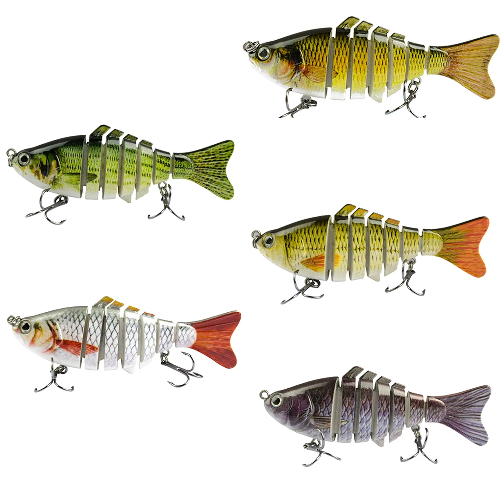 

Multi Sections 2 Triple Claws Hooks Artificial Fish Shape Bait Lifelike Fishing Spinner Fishhook