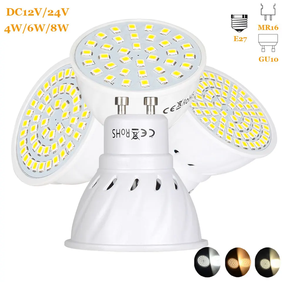Светодиодная лампа E27 220 В 110 постоянного тока 12 24 MR16 GU10 светодиодный светодиодная