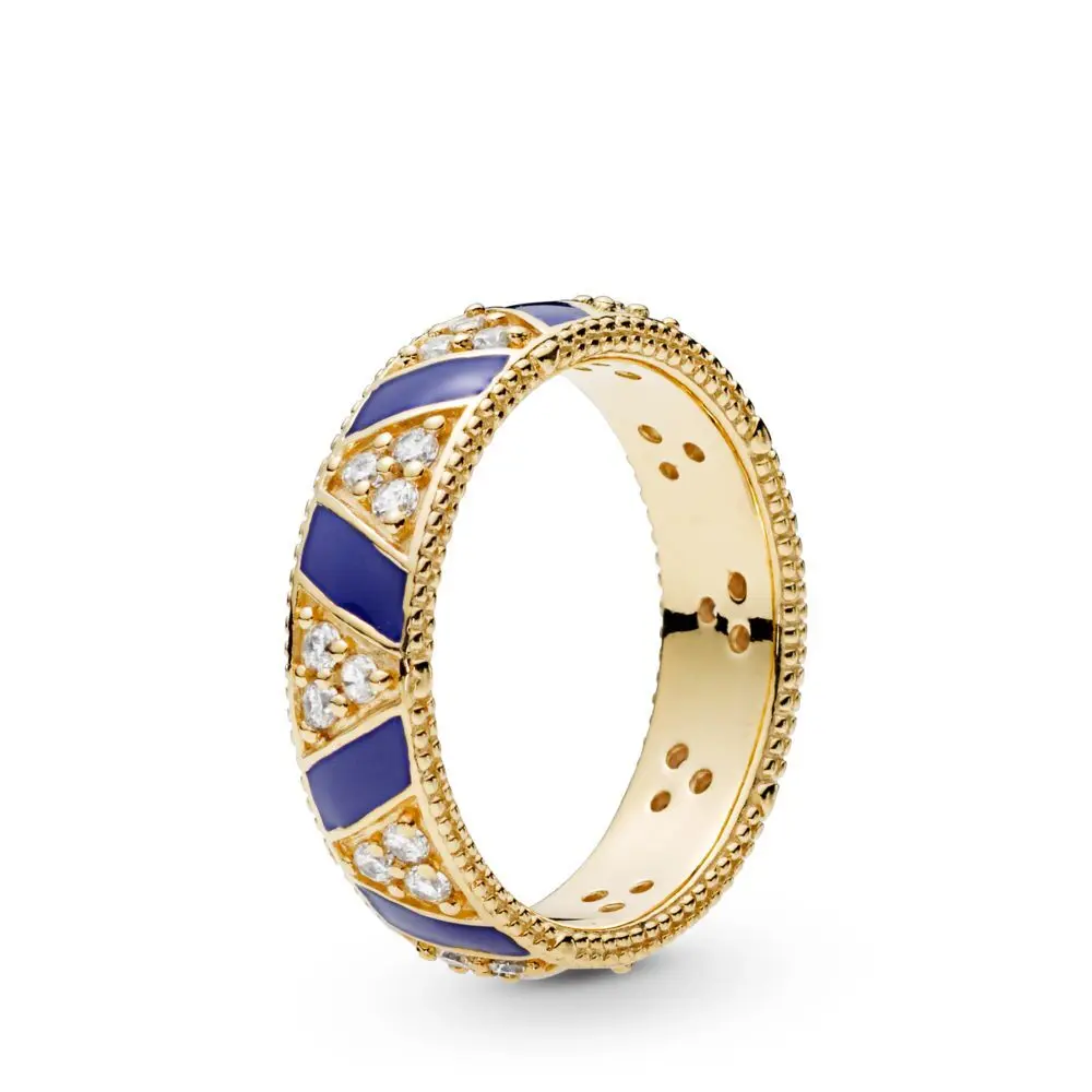 Сделай сам, 925 пробы, серебряное кольцо с экзотической короной для женщин, золотое, серебряное, голубое, кольцо на палец для вечеринки, подарок на день рождения - Цвет основного камня: DR223