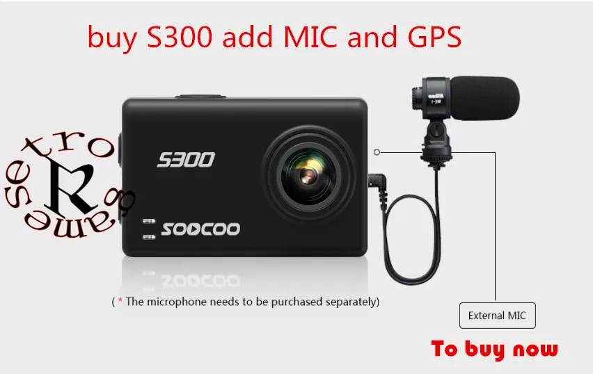Экшн камера SOOCOO S300 4K 30 кадров/с сенсорный ЖК дисплей 2 35 дюйма дистанционное