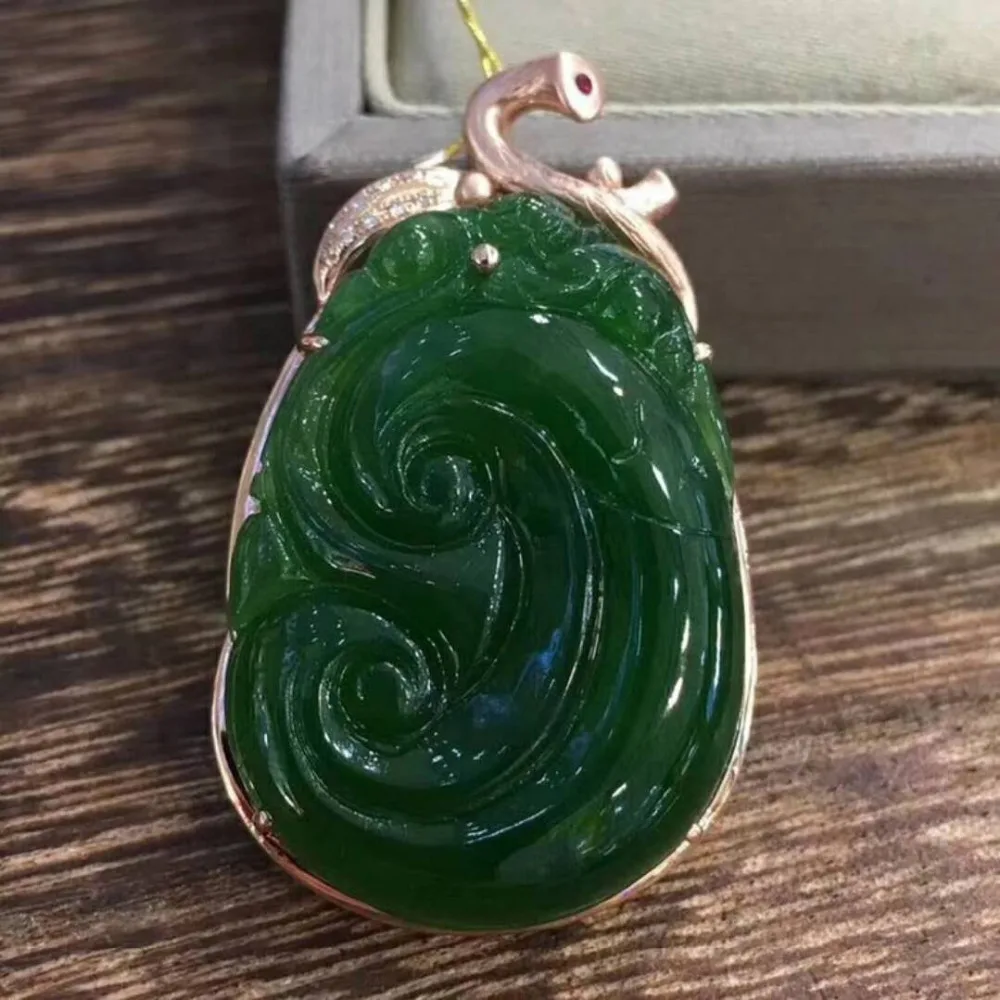 

18K Gold Jade Natural Hetian Jade Pendant