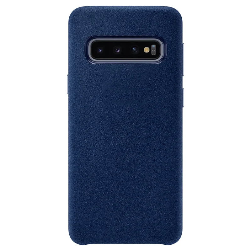 Официальный стиль для samsung S10 Plus чехол кожаный чехол для Galaxy S10 S10e Lite чехол s Роскошный замшевый полная защита - Цвет: Blue