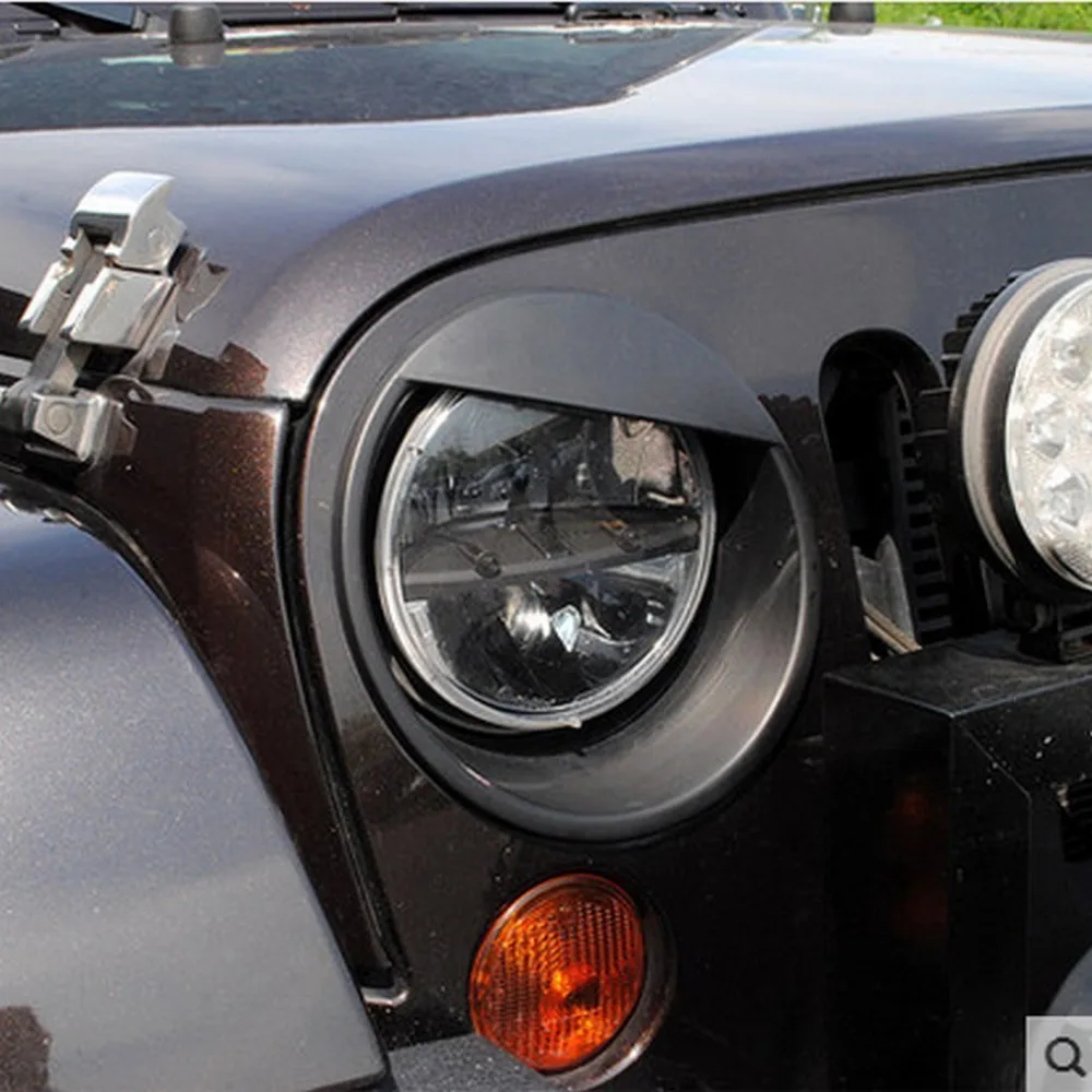 Черная крышка для фар Angry Jeep Wrangler JK 2007-2017 | Автомобили и мотоциклы