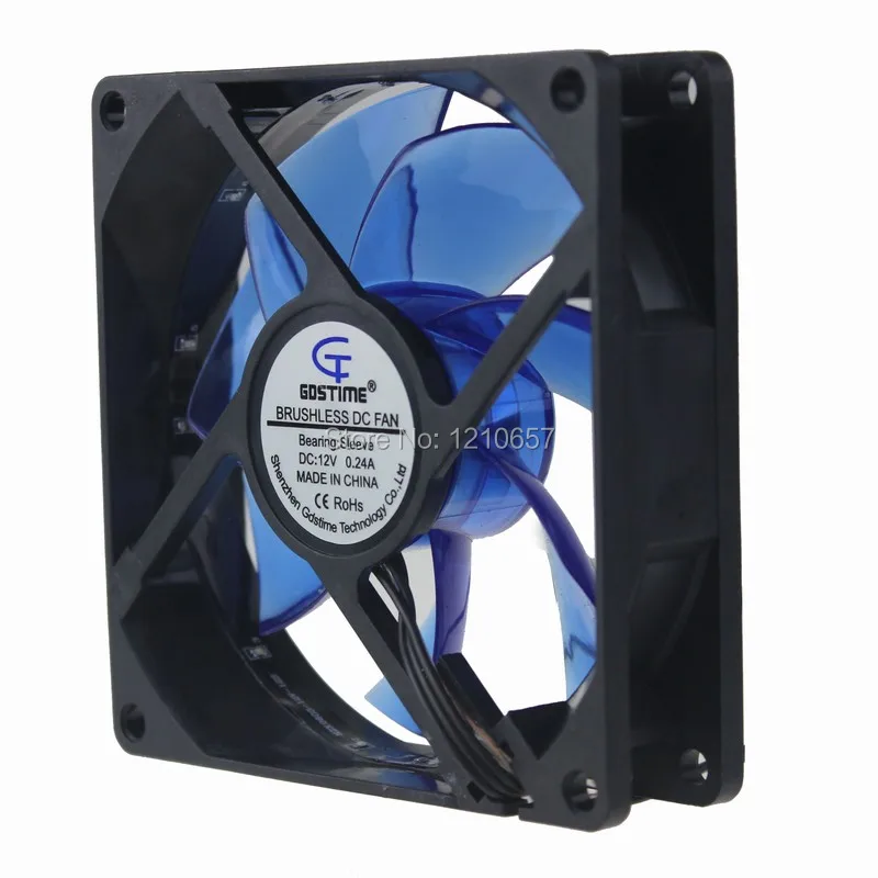 2 шт. партия 3Pin Охлаждение процессора теплоотвод вентилятор светодиодный синий