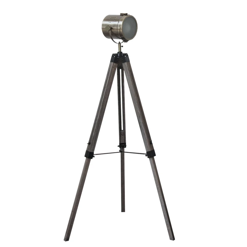 Американская сельская стандартная лампа со штативом для гостиной из цельной