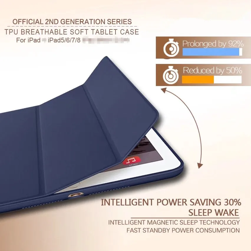 Для нового iPad pro 9 7 2017/2018 силиконовый чехол Мягкий Назад кожа Smart Cover для Air/Air 2