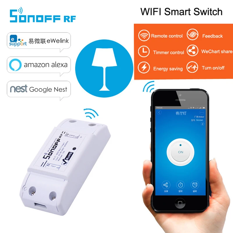 ITEAD sonoff Wi-Fi Беспроводной Дистанционное управление DIY Smart Switch rf433 универсальный