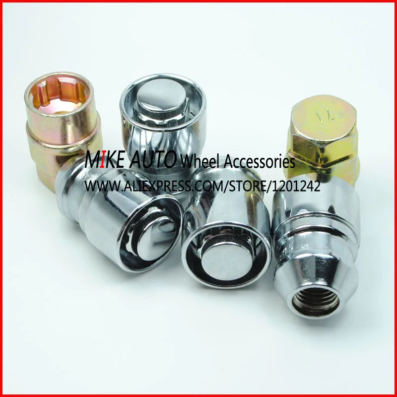4 гайки + 2 ключа M12x1.25 дуплексные длинные замки на колеса с защитой от кражи гайка
