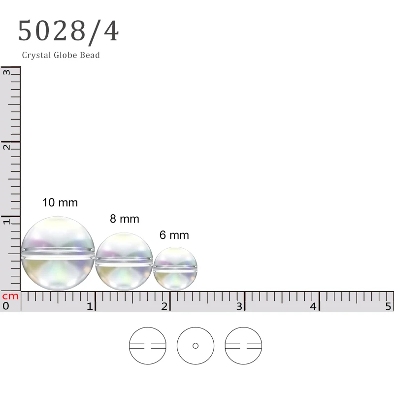 (1 шт.) бусины из 100% оригинальных кристаллов Swarovski 5028/4 австрийские в форме шара со