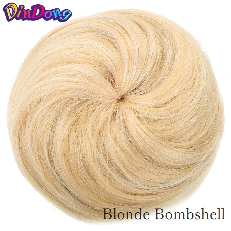 blonde bombshell DinDong, кольцо, Пончик, булочки, накладные волосы, синтетические волосы, пучок шиньон, блонд, коричневый, 8 цветов - Цвет: blonde bombshell