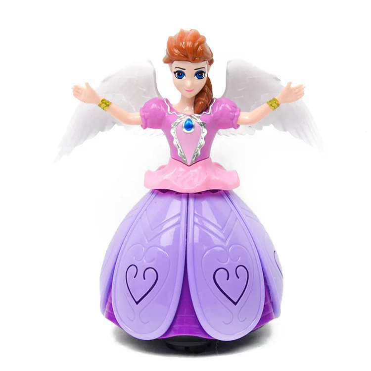 Anna With Box Disney игрушки для принцесс Холодное сердце Эльза и Анна Куколка с крылышками фигурку вращающийся танец проекции света музыкальная Модель Куклы для девочек - Цвет: Anna With Box
