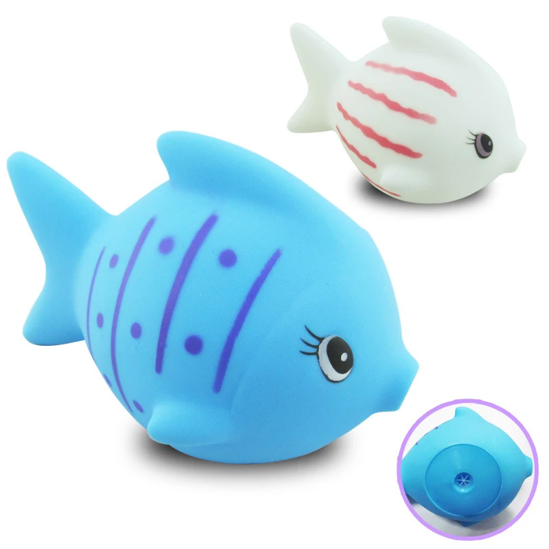 6 Pcs/set Cute Fish Bath Toy Soft PVC Animals Squeeze Sound Squeaky Safe Bathroom Water Toys for Baby Kids | Игрушки и хобби