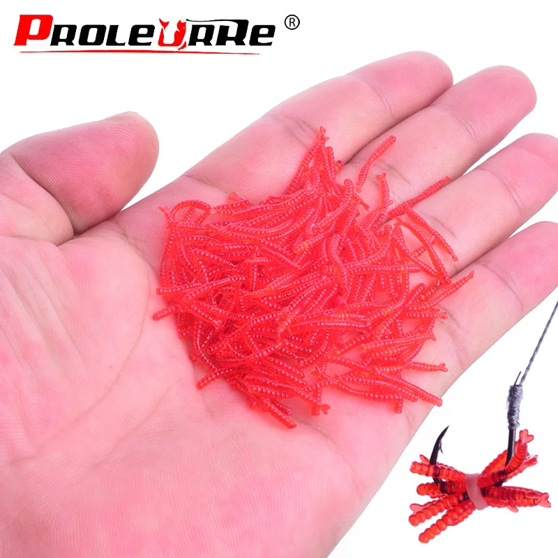 

200pcs/lot fishy odor Soft Lure Red Worms 2cm EarthWorm Fishing Baits Worms Trout Fishing Lures fishing tackle carp lures PR-080