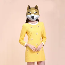 3D Бумажная Маска модная милая собака костюм животного Косплей DIY бумажная Ремесленная Маска модели Рождество Хэллоуин выпускной вечер вечерние подарки