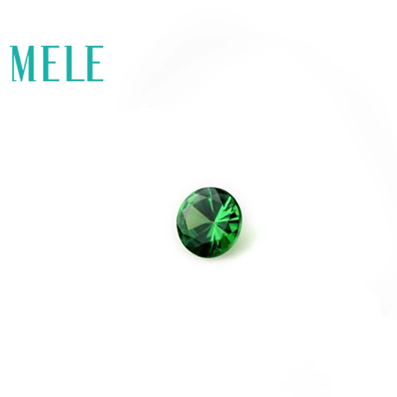 

MELE Natural 2.5mm round cut Tsavorite for jewelry making,green loose gemstone with bright color,DIY main stone color fire